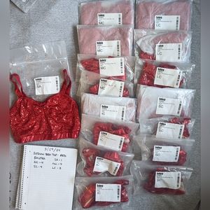 Red sequin top, dance and competition.  By Balera.